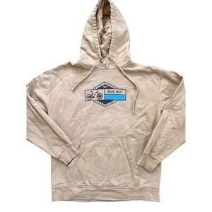 Independent Trading Co Hoodie Mens L Tan Good Ride MQT Mountain Bike Graphic